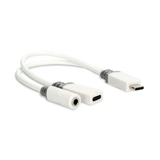 Nedis Nedis USB-C auf 3,5mm Klinke & USB-C PD 60W Adapter | Aktiv | Weiß | 0,10 m