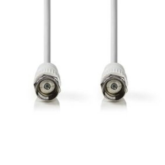 Satelliten- und Antennenkabel | F-Stecker | Vernickelt | 75 Ohm | Doppelgeschirmt | 3 m | Rund | PVC | Weiß | Box