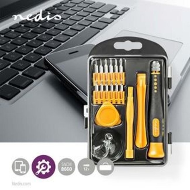 Reparaturset 17-in-1 für PC, Smartphone & Tablet | Philips, Schlitz, Pentalobe & Tri-Wing Bits