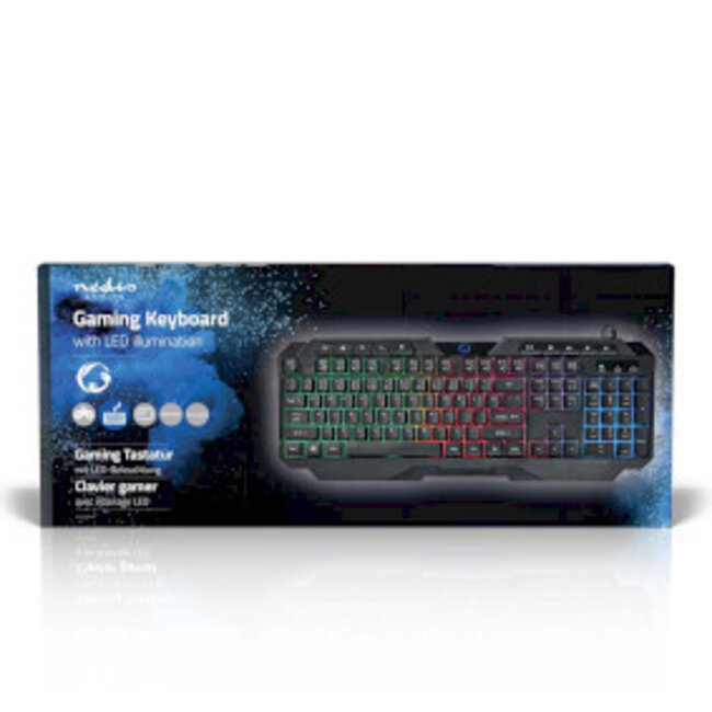 Kabelgebundenes Gaming-Tastatur | USB Typ-A | Membrantasten | LED | QWERTY | US International | USB Stromversorgung | 1,30 m Kabel | Multimedia