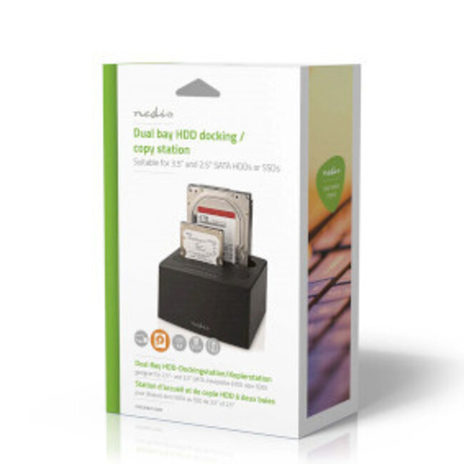 Festplatten-Dockingstation | USB 3.2 Gen1 | USB Typ-A | 2 Laufwerke | 2,5 / 3,5 Zoll | Desktop Dockingstation