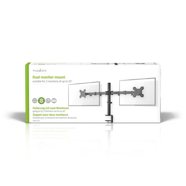 Nedis Schreibtischhalterung für 2 Monitore bis 32 Zoll | Full Motion