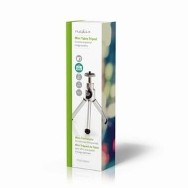 Stativ | Tragkraft 0,8 kg | Arbeitshöhe 11-14,5 cm | 1 Segment | Kugelkopf | Mit Tragetasche | ABS/Stahl | Silber