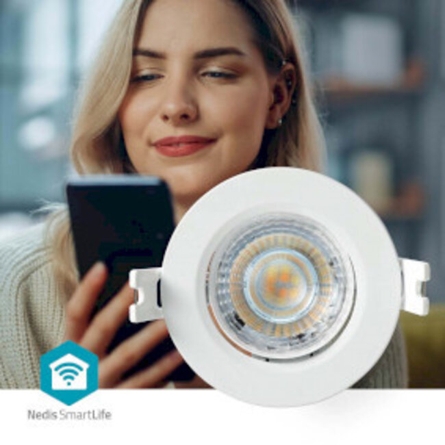 SmartLife Deckenlampe | Wi-Fi | Warm- bis Kaltweiß | Rund | Ø 52 mm | 360 lm | 2700-6500 K | IP20 | Energieklasse F | Android™ / iOS