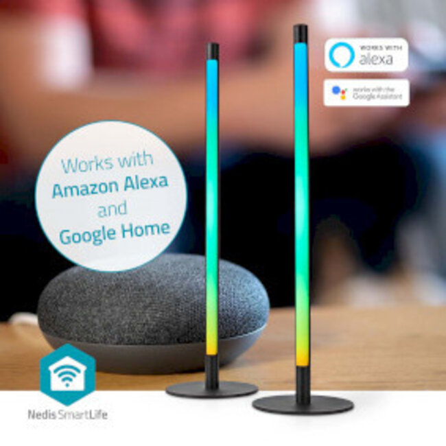 SmartLife Ambientebeleuchtung | Wi-Fi | Tube | 600 lm | RGBIC / Warm- bis Kaltweiß | 2700 - 6500 K | 36 W | Metall | 2 Stück