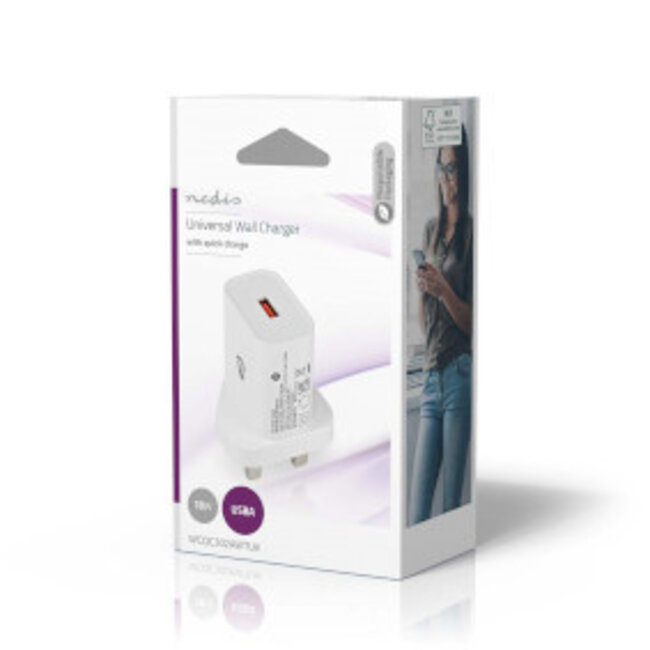 Ladegerät | 18 W | Schnellladefunktion | 3,0 A | 1 Ausgang | USB-A | Automatische Spannungsanpassung