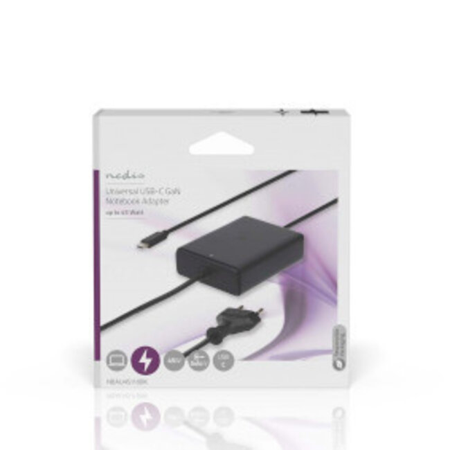 Notebook-Ladegerät GaN 45W 5-20V USB-C & Euro Stecker