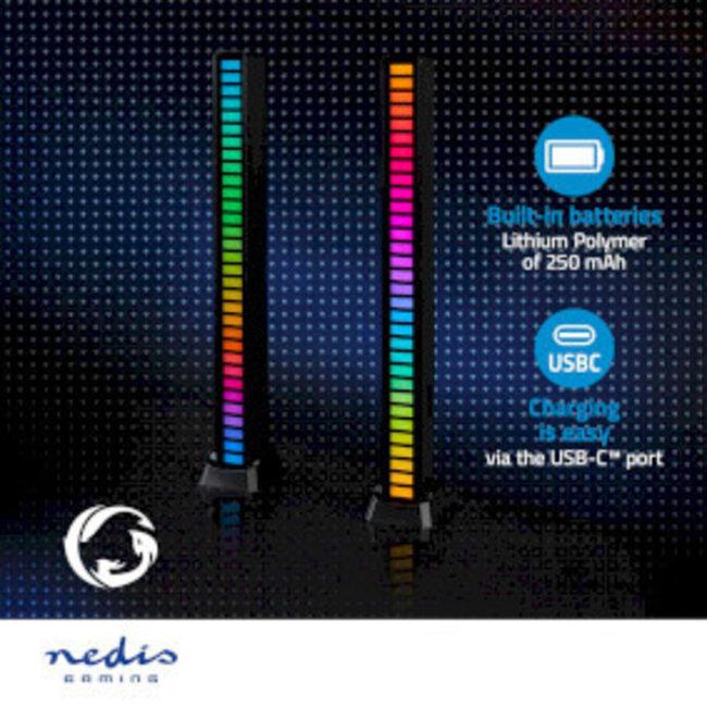 Gaming-Beleuchtung | RGB | Batteriebetrieben | Für Desktop & Notebook | Schwarz