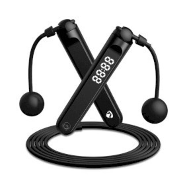 SmartLife Outdoor Springseil | Bluetooth® | Dual Hall Sensor | LED-Display | PVC | 3,00 m | Kabellose Kugeln & Tasche | Schwarz