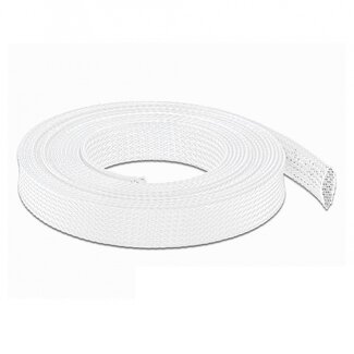 DeLOCK Polyester Kabelschutzschlauch | dehnbar | 19mm | weiß | 10 Meter