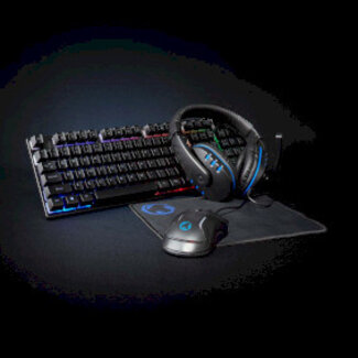 Nedis Gaming Combo Set | 5-in-1 | Tastatur, Headset, Maus & Mauspad | Schwarz | QWERTY | US International