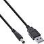 USB-A auf DC-Stecker Kabel | 5,5 x 2,5mm | max. 5V/3A (15W) | Schwarz | 1 Meter