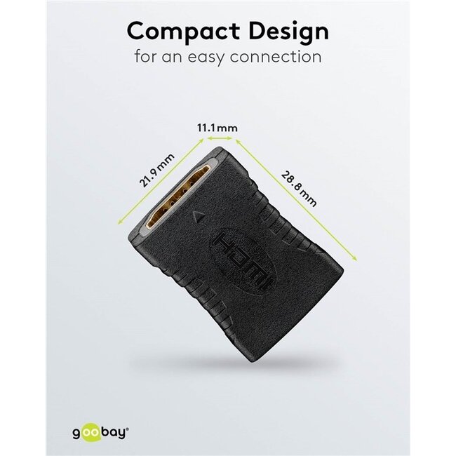 HDMI Kupplung (Weiblich-Weiblich) | Vergoldet | HDMI 2.1 | 8K 60Hz + HDR