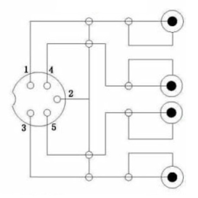 Sinox GO DIN 5-pol (v) auf 2x Cinch Stereo (m) Adapter (Recorder - Verstärker) | 0,20 m