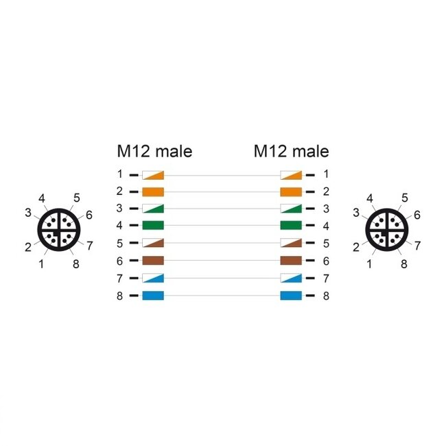M12 8-poliger X-codierter Industrie-Netzwerkkabel | CAT6a | PUR | 1 Meter