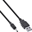 USB-A auf DC-Stecker Kabel | 3,5 x 1,35mm | max. 5V/3A (15W) | Schwarz | 2 Meter