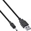 USB-A auf DC-Stecker Kabel | 3,5 x 1,35 mm | max. 5V/3A (15W) | Schwarz | 1 Meter