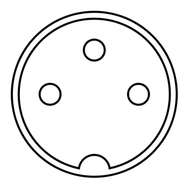 DIN 3-poliger Einbau-Stecker | Metall
