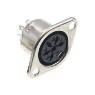 Universal DIN 6-poliger Einbau-Stecker | Metall