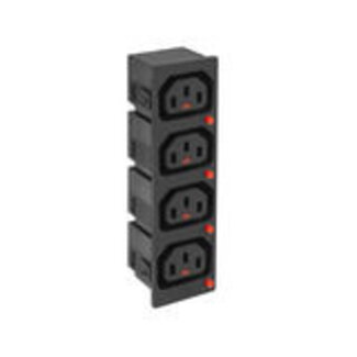 ACT ACT C13 IEC Lock Netzeingang (4x Ausgang) - Schwarz, PA135015BK4