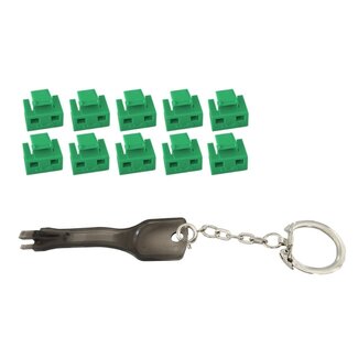 S-Impuls RJ45 Portsperre Set | 10 Stück mit Schlüssel | Grün