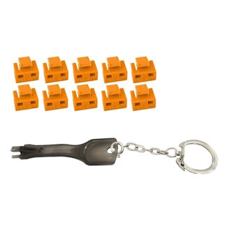 S-Impuls RJ45 Portschloss Set | 10 Stück mit Schlüssel | Orange