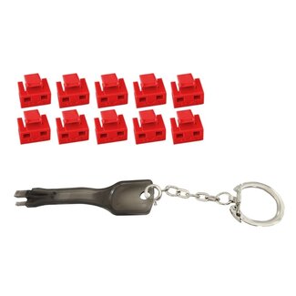 S-Impuls RJ45 Portsperre Set | 10 Stück mit Schlüssel | Rot