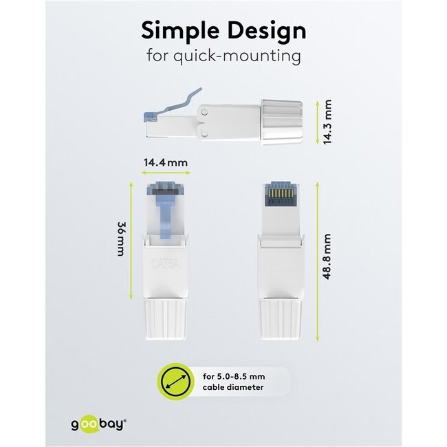 Goobay CAT 6A UTP RJ45 Stecker zum Selbermontieren