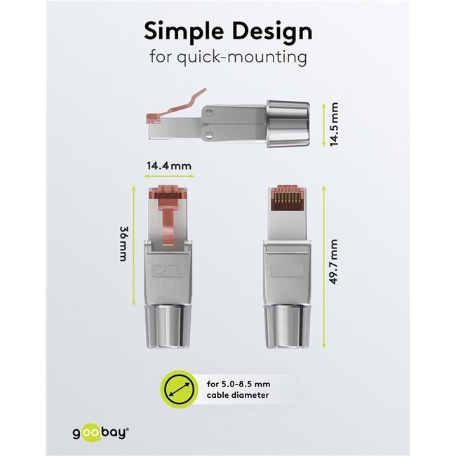 Goobay CAT 6 STP RJ45 Stecker zur Feldmontage