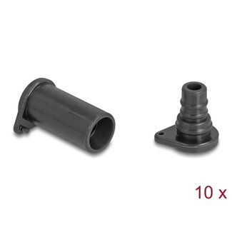 InLine Delock DL4 Staubschutz für Stecker und Buchse, Silikon, 2-teilig, Schwarz, 10er Set