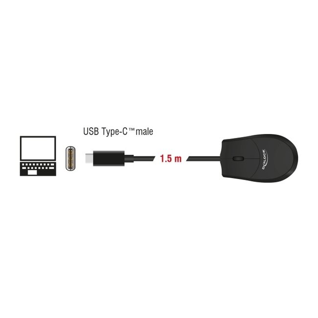 Delock Optische USB Type-C™ Desktop-Maus – Leise