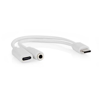 Nedis Nedis USB-C auf 3,5mm Klinke & USB-C 10W Adapter | aktiv | weiß | 0,10 m