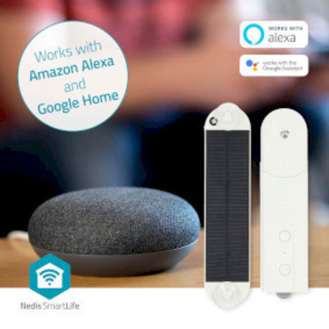 SmartLife Gardinenroboter | Kabelsystem | Paneel-, Roll- & Faltrollos | Solar & USB | 2000 mAh | Bluetooth® | Weiß