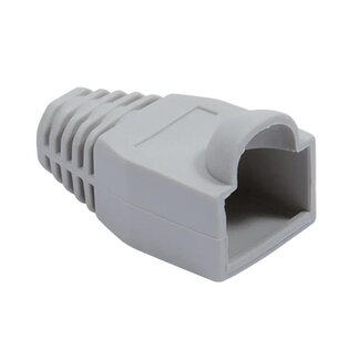 Value RJ45 Netzwerkstecker Hülle | Kabel bis 6,5mm | 10 Stück | Grau