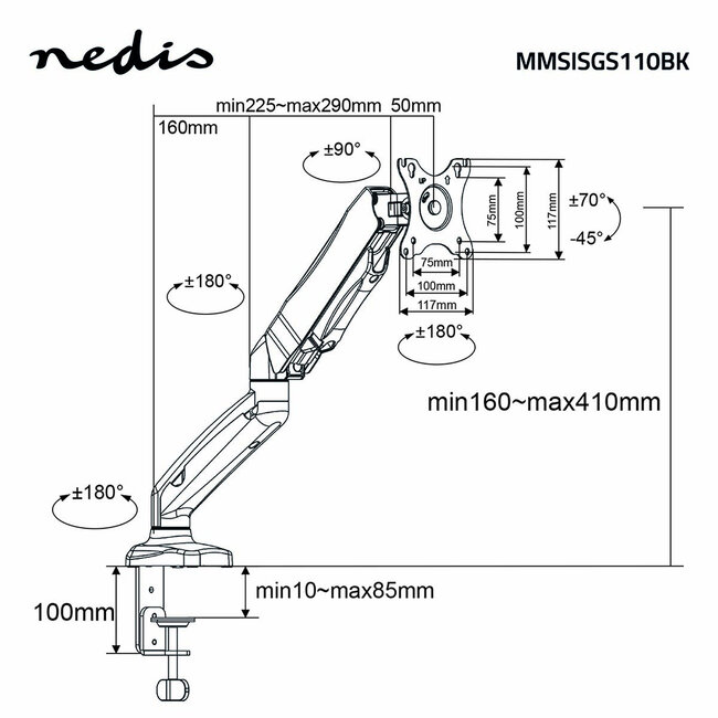 Nedis Monitorhalterung bis 32 Zoll | Interaktiv
