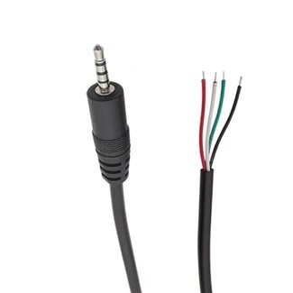 Universal 2,5mm Klinkenstecker (m) 4-polig - offene Leitung Audiokabel | Schwarz | 0,25 m