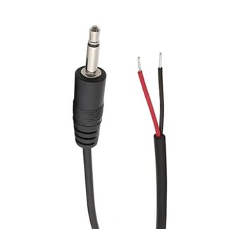 Universal 3,5mm Mono Klinkenstecker (m) - offenes Ende Audiokabel | Schwarz | 0,30 m