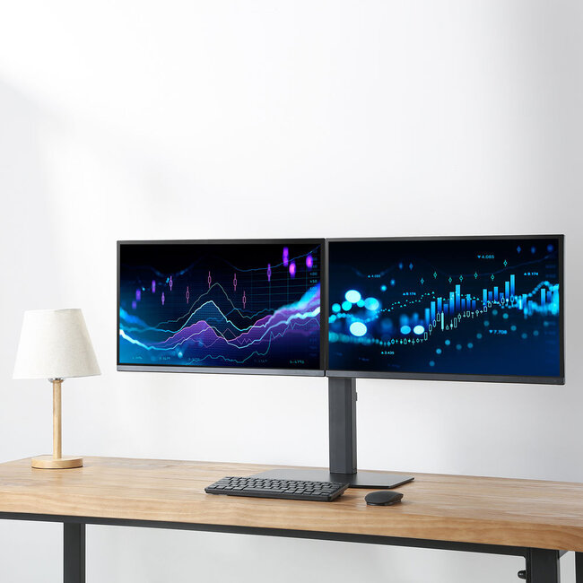 ACT Business Monitorständer für 2 Monitore bis 27 Zoll | Interaktiv mit Quertraverse