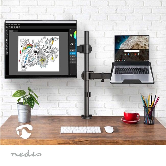 Nedis Full-Motion Monitorhalterung für Bildschirme bis 32" & Notebooks bis 17"