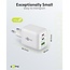 Goobay Nano Heimladegerät 65W mit 2x USB-C PD & 1x USB-A QC, Weiß, GaN