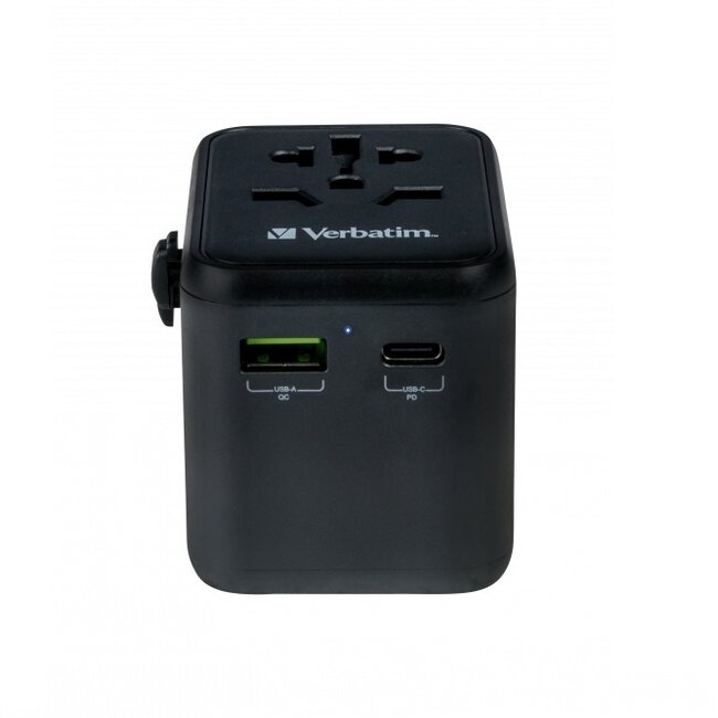 Verbatim UTA-02 Universal Reiseadapter | 1x USB-A + 1x USB-C | 20W