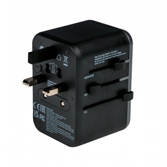 Verbatim UTA-04 Universal Reiseadapter | 3x USB-A + 2x USB-C | 61W