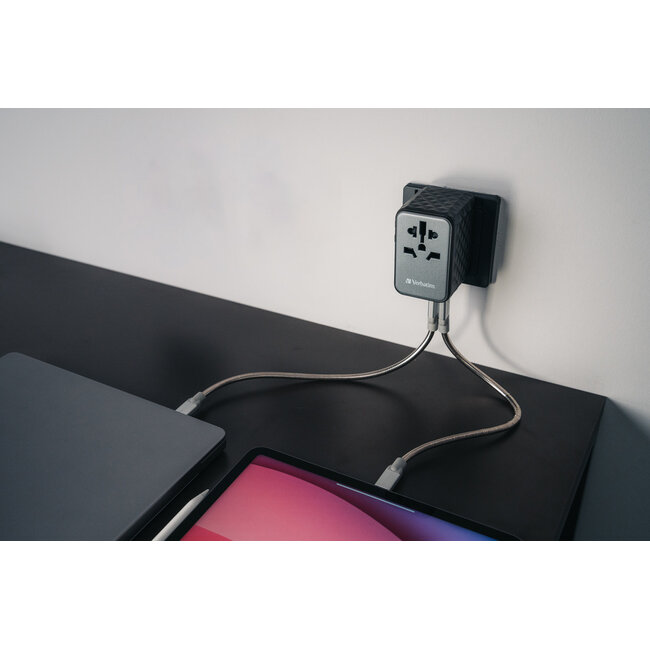 Verbatim UTA-06 Universal Reiseadapter | 2x USB-A + 2x USB-C | 100W | GaN
