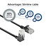 UTP CAT6a Slimline Netzwerkkabel | Winkelstecker oben / gerade | LSZH | Schwarz | 2 Meter
