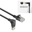 UTP CAT6a Slimline Netzwerkkabel | Winkelstecker unten / gerade | LSZH | Schwarz | 0,15 m