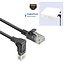 UTP CAT6a Slimline Netzwerkkabel | Winkelstecker unten / gerade | LSZH | Schwarz | 0,15 m