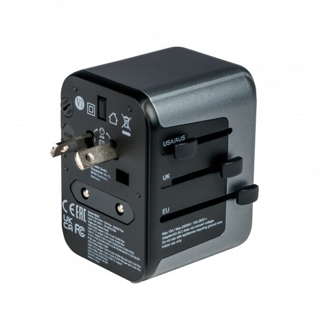 Verbatim UTA-03 Universal Reiseadapter | 2x USB-A + 3x USB-C | 30W