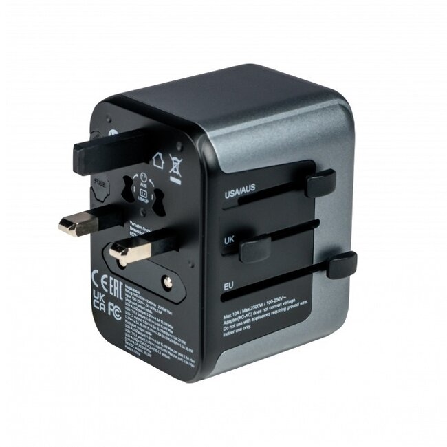 Verbatim UTA-03 Universal Reiseadapter | 2x USB-A + 3x USB-C | 30W