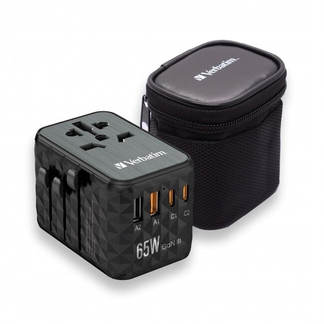 Verbatim UTA-05 Universal Reiseadapter | 2x USB-A + 2x USB-C | 65W | GaN