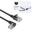 UTP CAT6a Slimline Netzwerkkabel | Winkel-/Gerade Stecker | LSZH | Schwarz | 0,50 m